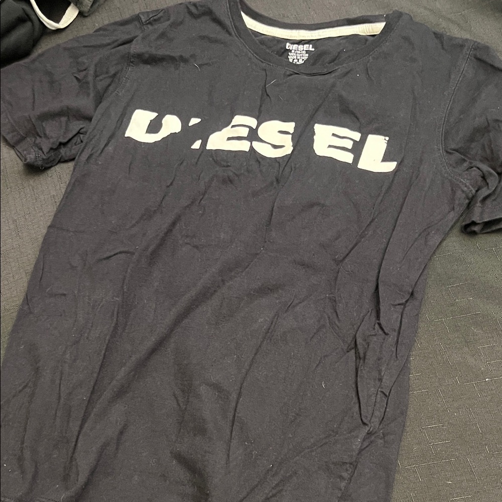 Diesel Charcoal Tee with White Logo
